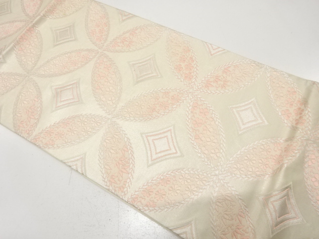 アンティーク　花七宝模様織り出し袋帯（材料）